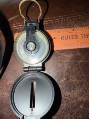 Vintage Metal Lensatic Compass – Liquid Filled – Made in Japan – Free Shipping!