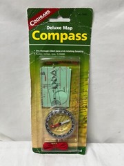 Coghlan’s Map Compass Deluxe W/ Lanyard PACKAGE SHOWS WEAR