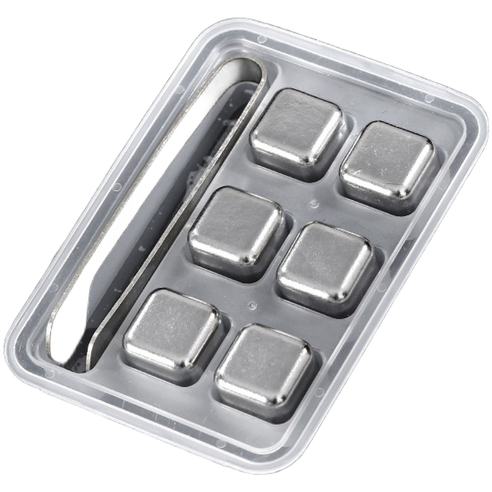 Titanium Beverage Chiller Cubes 27mm Set of 6 with Clip for Fast Cooling