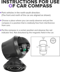 Car Compass,Car Accessories Adjustible Compass for Cars,Universal Automotive Mou