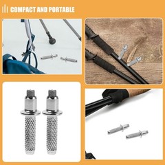 18Pcs Tungsten Steel Trekking Pole Tips Replacement Set Durable Metal Silver