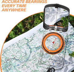 Orienteering Compass with Mirror for Hiking, Camping, and Outdoor Navigation