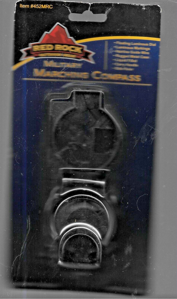 NEW Old Stock RED ROCK Outdoor Gear Plastic Lensatic Compass, Black, – FREE SHIP