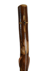 Dark Walking Stick + Cross Carving + Handmade in USA – Strong Hiking Staff