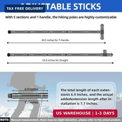 aiGear G2 Tactical Hiking Stick, 5-Section Heavy Duty Walking Staff for Men Wome