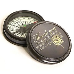 Brass Poem Compass With Leather Case Engrave Quote Gift Special Someone Xmas