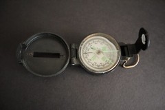 Engineer Lensatic Compass Black Plastic Hiking Backpacking Display