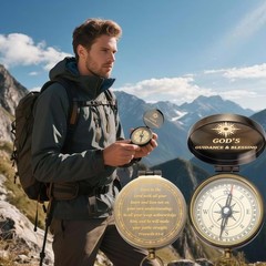 Proverbs 3: 5-6 Engraved Compasses, Wood Box Greeting – Trust in The Lord Com…