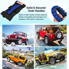 4 Pack Grab Handles Roll Bar Paracord Handgrip Handles with America Flag Pattern