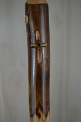 Dark Walking Stick + Cross Carving + Handmade in USA – Strong Hiking Staff