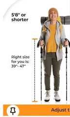 Foxelli Aluminum Ultra Strong Trekking Poles (5’8” Or Shorter)