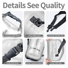 Waterproof Dry Bag – Roll Top Transparent Storage 2L White