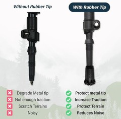 6-Pack Rubber Trekking Pole Tips for Enhanced Outdoor Grip and Stability