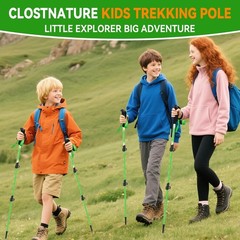 Lightweight Aluminum Kids Trekking Poles for Hiking, 2 Pack