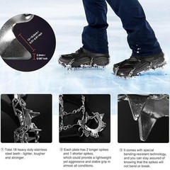 18/19 Teeth Ice Grippers Spikes Outdoor Winter Snow Spikes Crampons Cleats