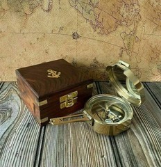 Nautical Collectibles item gift Vintage Maritime Brass Brunton Compass With Box