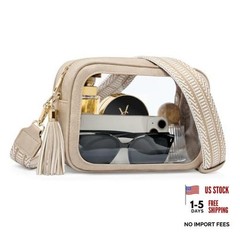 Clear Bag for Stadium Events, Clear Purse Stadium Approved Light Taupe
