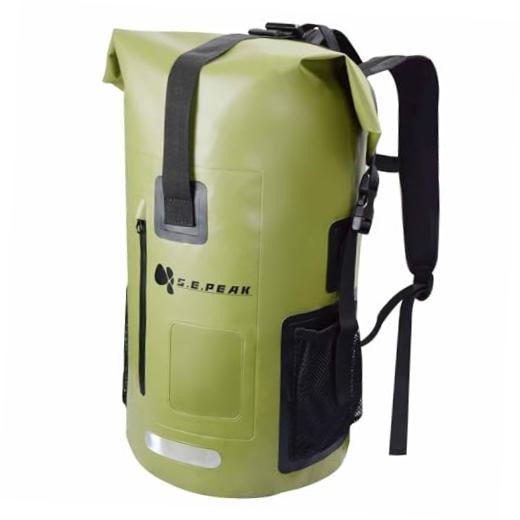 SEPEAK Waterproof Dry Bag Backpack IPX6, Roll-Top Closure Bag Boating 35L Green