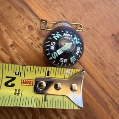 1 Survival Compass Ball Pin On Liquid Filled Camping Hiking Military Outdoor