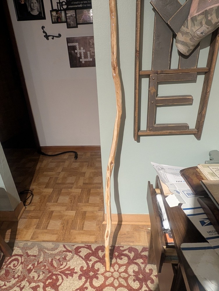 60″ – Hand Carved Diamond Willow – Finished with apoxy – Hiking / Walking Stick