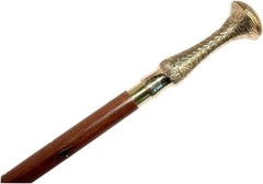 Designer Walking Cane Wooden trekking Walking Stick Shiny Brass Handle Knob Gift
