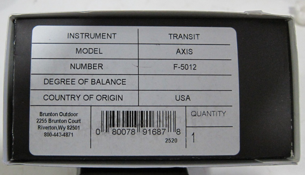 Brunton Axis Pocket Transit Compass AXIS 360, One Size