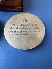 ✨PORTHO Thoreau’s Go Confidently Engraved Compass with Wooden box✨