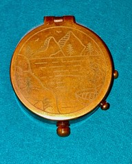 PORTHO Hiking Compass-Brass with Rustic Leather Case-Engraved “Simpsons” Quote
