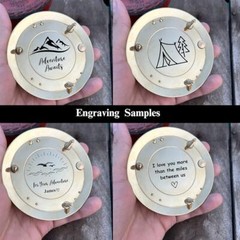 Personalized Engraved Sundial Compass, Sun Clock Antique Brass & Copper Compass