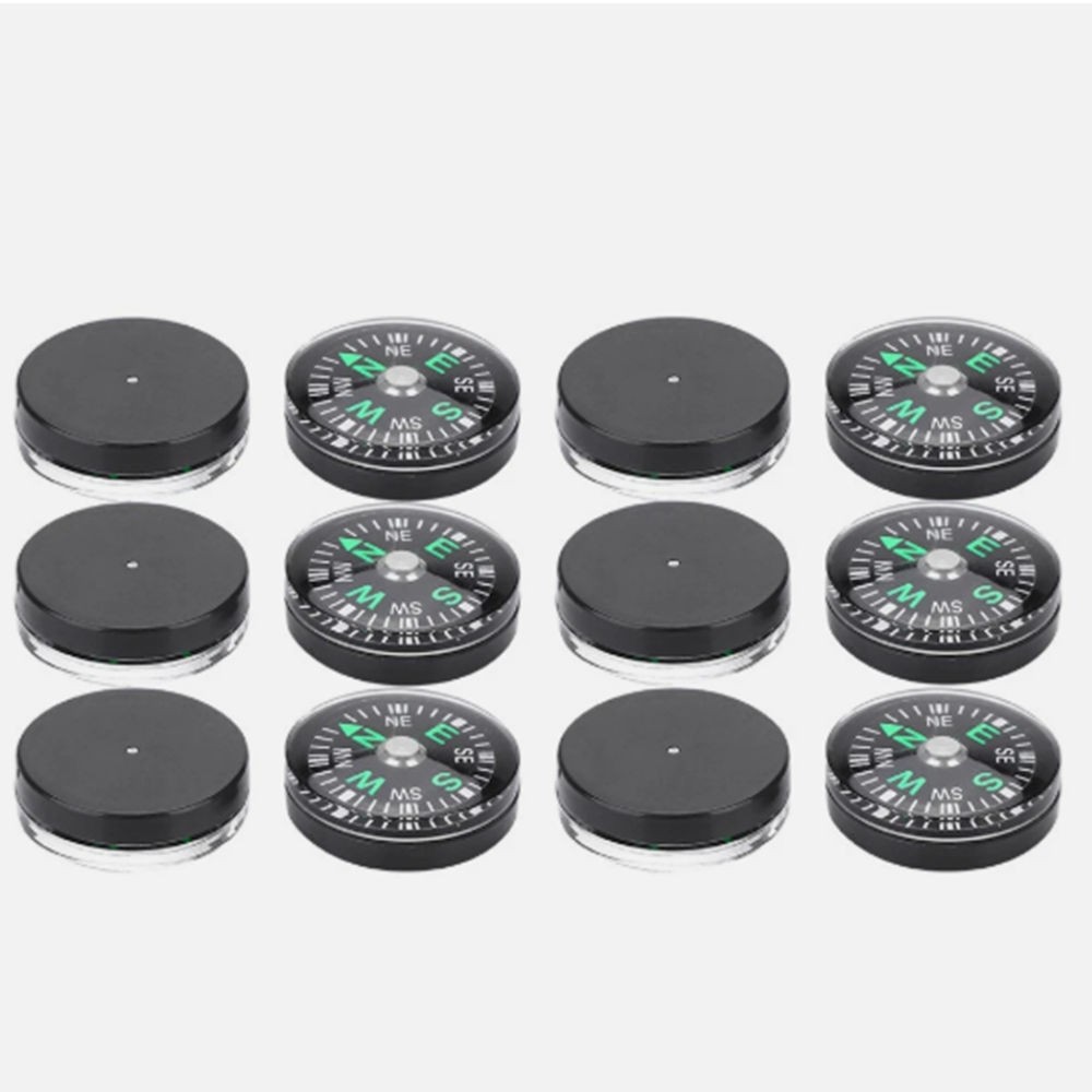 1-20mm 12pcs Mini Pocket Oil Filled Compass For Hiking Camping Outdoor