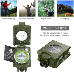 Brújula IP65 para senderismo y supervivencia – Brújula de puntería Lensatic para