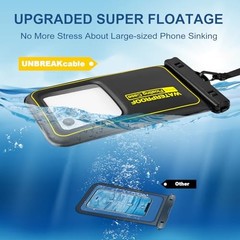 Waterproof Phone Pouch 2 Pack, IP68 Floating Waterproof Phone Case, Up to Black