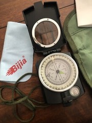 Bijia High Accuracy Metal Waterproof Military Lenstatic Sighting Compass Black