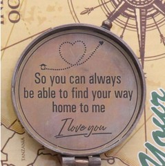 RII to My Husband I Love You, Brass Compass Engraved Gifts for Men, Bronze Gi…