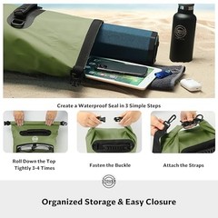 5/10/25/30/40/55L Waterproof Dry Bag- Roll-Top 30L 30l Green (With Phone Case)
