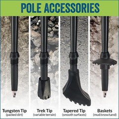 Ultralight Collapsible Hiking Poles – Travel Ready with Rubber Feet & Carry Bag