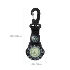 Sports Pocket Watch: Multifunction Clip-on Watch with Compass, Nylon Strap,