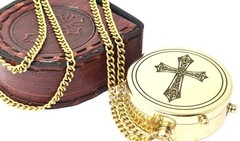 – Brass Compass Engraved with Religious Scripture Verse – Ideal for Baptism C…