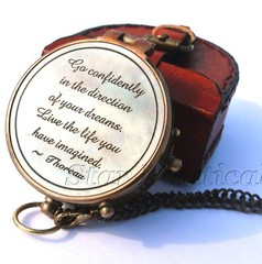 Go confidently in the direction of your dreams Brass Antique Compass