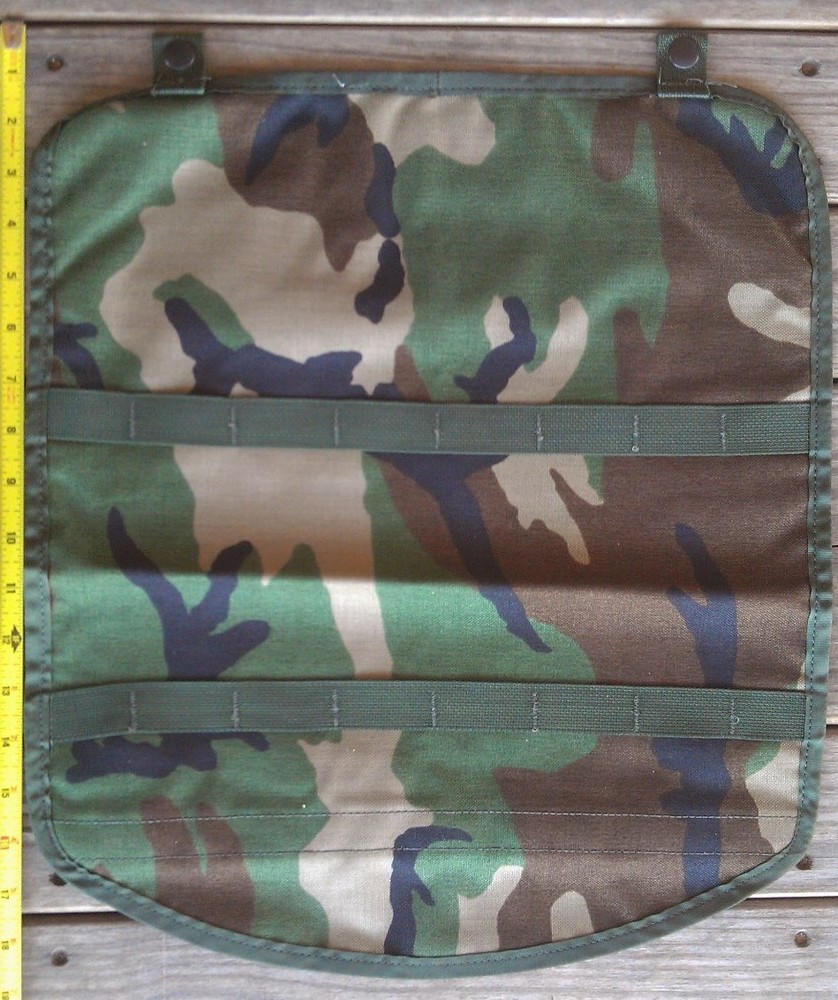 2 ea MOLLE II Pouch Lid Flap Large Ruck FIELD Pack US Military Woodland CAMO MAP