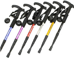 2X Trekking Poles Nordic Walking Sticks Adjustable Anti-shock Hiking Alpenstock