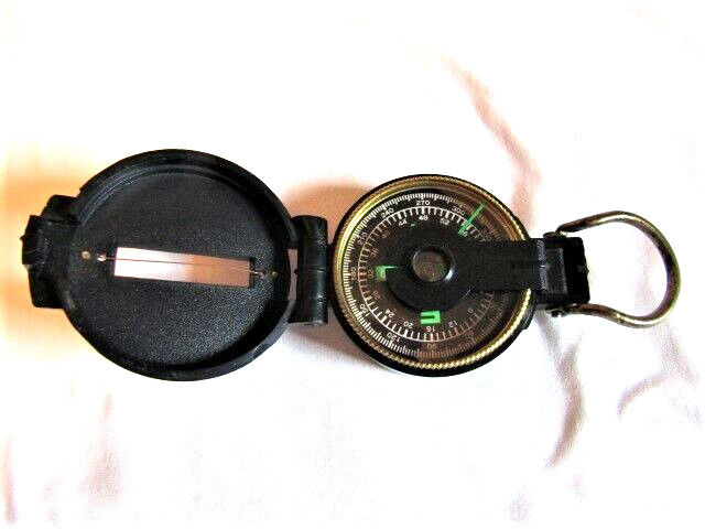 Vtg. Black Engineer Directional Compass camping