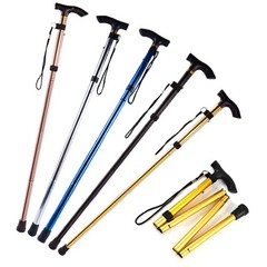 Folding Telescopic Walking Cane Trekking Hiking Stick Adjustable Metal Outdoor