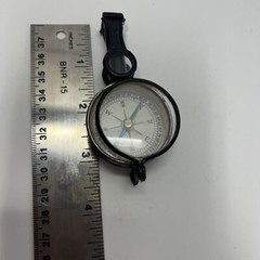 Vintage German Military Glass And Metal Compass Mirror Magnifying Germany