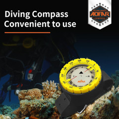 Wrist Diving Compass Waterproof Underwater Navigation Strap Side Reader Yellow