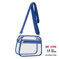 Clear Bag for Stadium Events Clear Sports Fan Handbags Purses with Medium Blue
