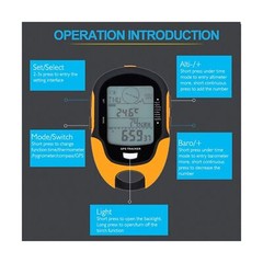 Ayayu Multifunction Digital Altimeter, Waterproof Handheld GPS Navigator Trac…