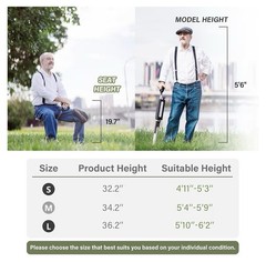STEP2GOLD Ta-Da Chair Series 2 Portable Trekking Hiking Pole – M (34.2″) – Blue