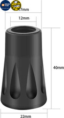 10 Pack Trekking Pole Tips, Hiking Sticks Tips Protectors Fits Most black