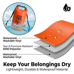 Floating Waterproof Dry Bag/10L/1/20L for women-Lightweight&Small 5L ORANGE